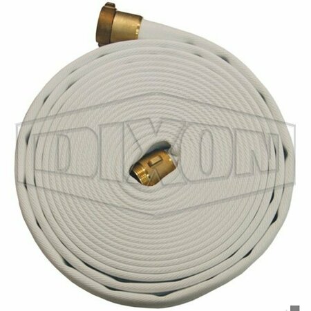 DIXON Single Jacket Fire Hose, 2-1/2 in, NST NH, 100 ft L, 135 psi Working, Polyester A325100RBF